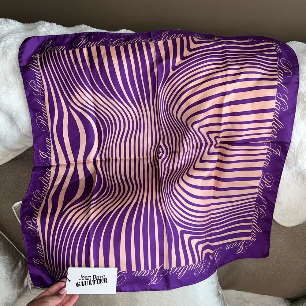 Jean Paul Gaultier Purple and Tan Scarf